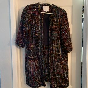 Anthropologie Rainbow Tweed Coat